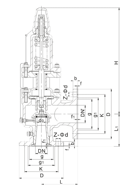 A40Y型带封闭散热器弹簧全启式安全阀(图2) A40Y型带封闭散热器弹簧全启式安全阀(图2)