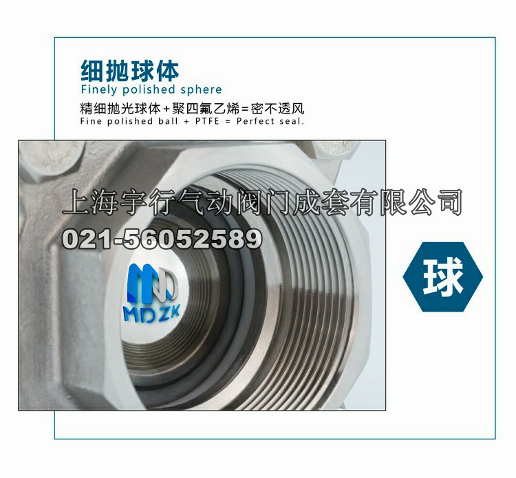 MDZK-Q611F-16P气动304不锈钢三片式丝口扣球阀DN15 20 25 32 40 50 65(图15)