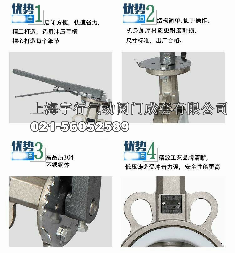D71F-10P手动蝶阀304不锈钢体316不锈钢板蝶阀门DN50 dn65 150200(图2)