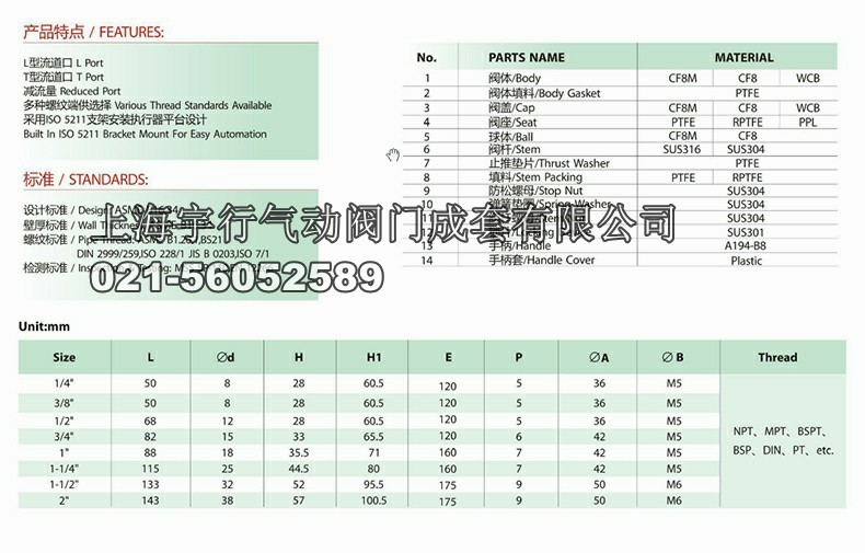 **三通球阀 304不锈钢内螺纹三通阀门 L型T型三通手柄开关球阀(图11)
