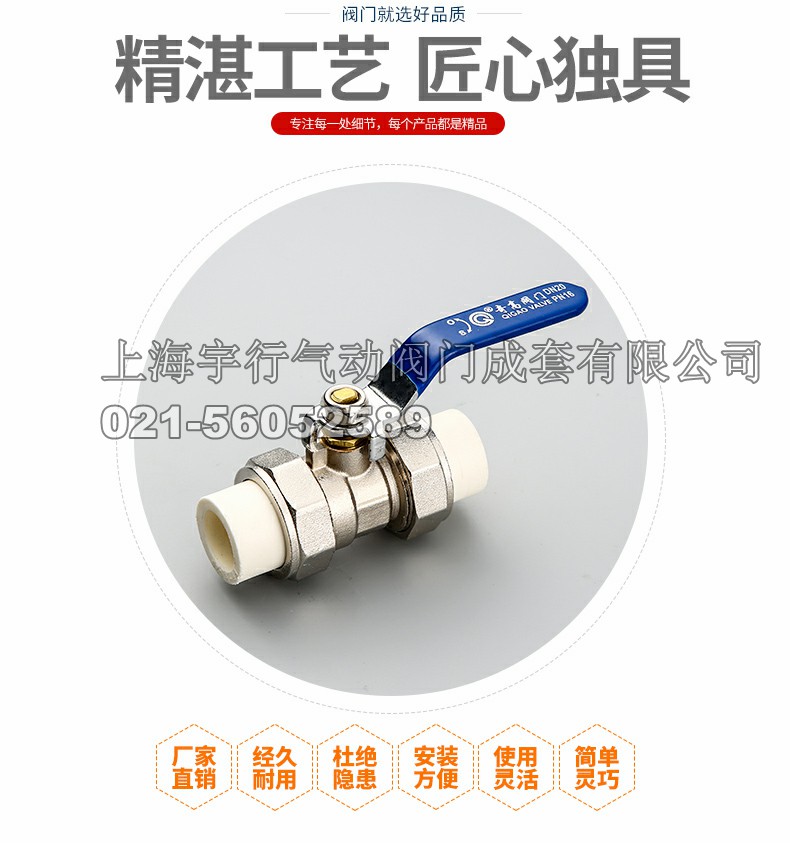 全铜PPR双头活接铜球阀铜芯 铜杆 圆体PPR阀门4分/6分/1寸(图1)