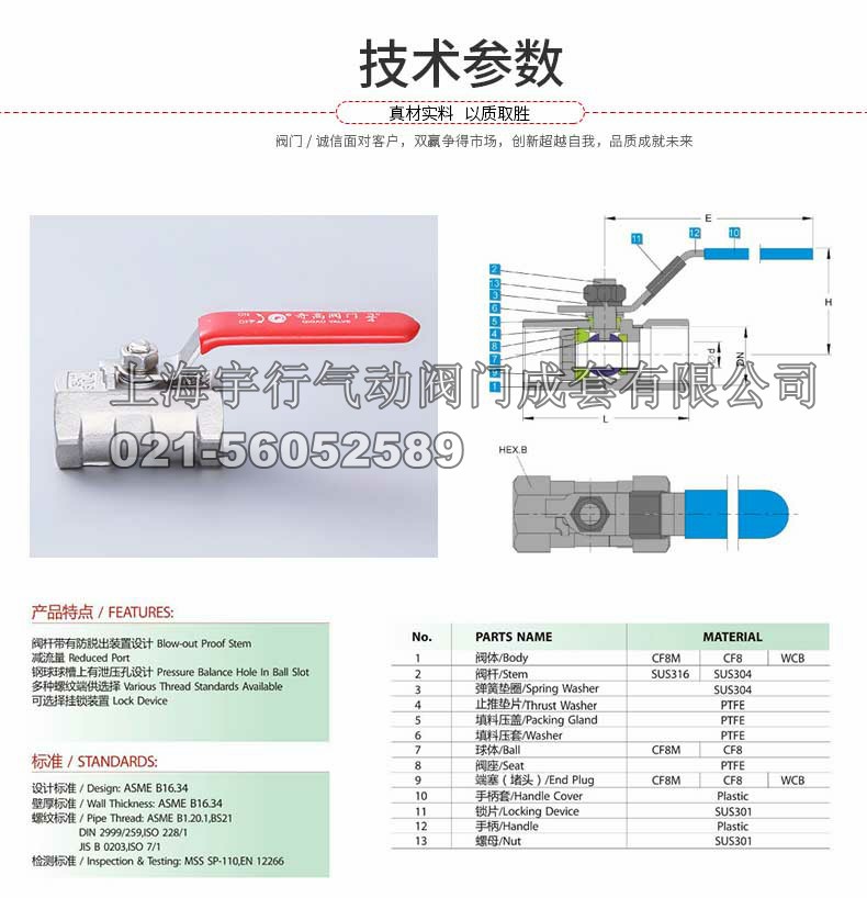 厂家直销304一片式球阀 不锈钢4分内螺纹阀门 6分手柄开关阀(图4)