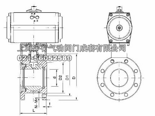 气动薄型球阀Q672F(图5) 气动薄型球阀Q672F(图5)