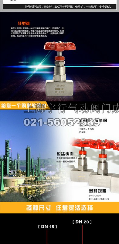 201/304不锈钢针型阀高压截止阀硬密封截止阀丝口内螺纹J13W-160P(图2)