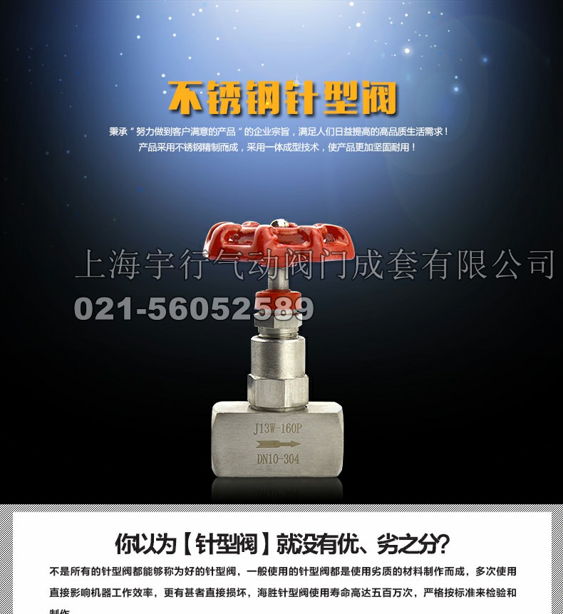 201/304不锈钢针型阀高压截止阀硬密封截止阀丝口内螺纹J13W-160P(图1)