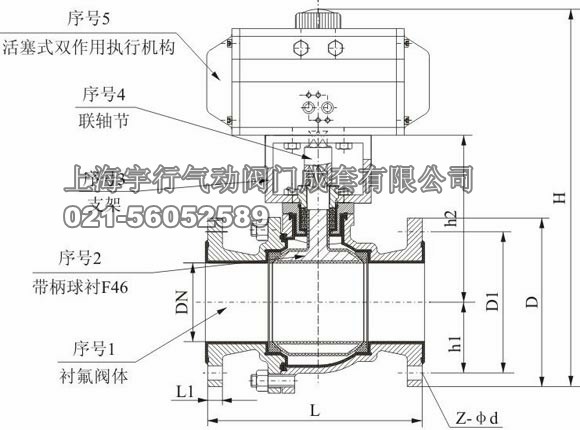 气动四氟球阀,四氟球阀,Q641F46-16(图12)