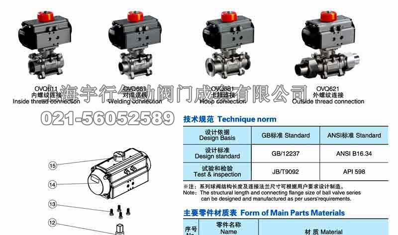 Q611F气动三片式球阀参数 气动三片式球阀Q611F,SQ40气动阀门,SQ气动三片式球阀(图3)