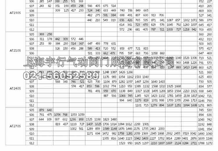 单作用气动执行器扭矩输出值 AT气动执行器详细介绍(图23)